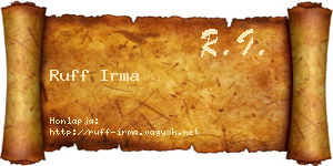 Ruff Irma névjegykártya