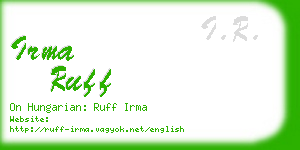 irma ruff business card